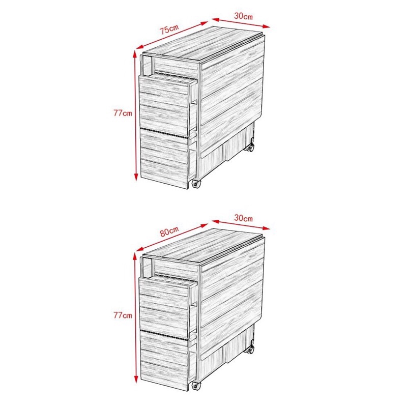 Bộ Bàn Ghế Ăn Thông Minh Gấp Gọn Bằng Gỗ MDF