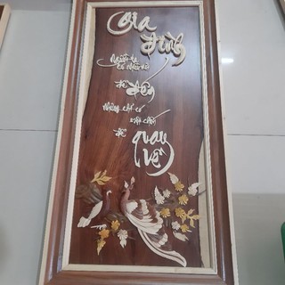 tranh gỗ thư pháp gia đình