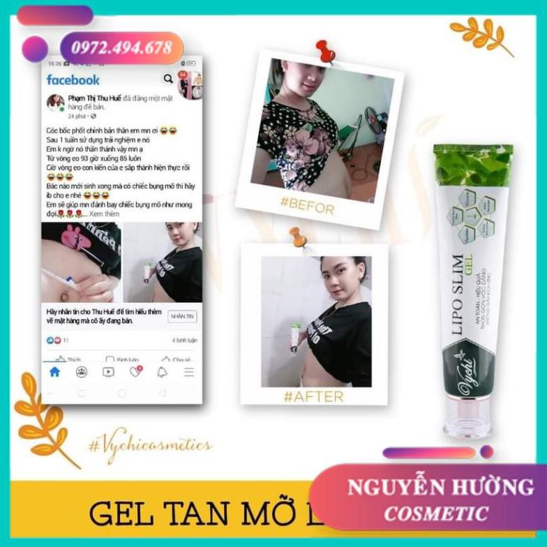 Gel tan mỡ/Kem tan mỡ - LIPO SLIM GEL VYCHI - giảm 3-5cm vòng bụng sau 1 TUẦN