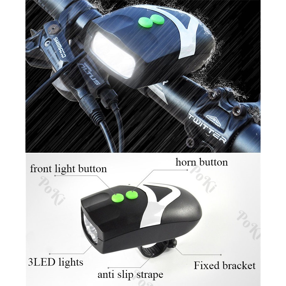 Đèn xe đạp thể thao kiêm còi, đèn pin led trên xe đạp FY-037 - POKI