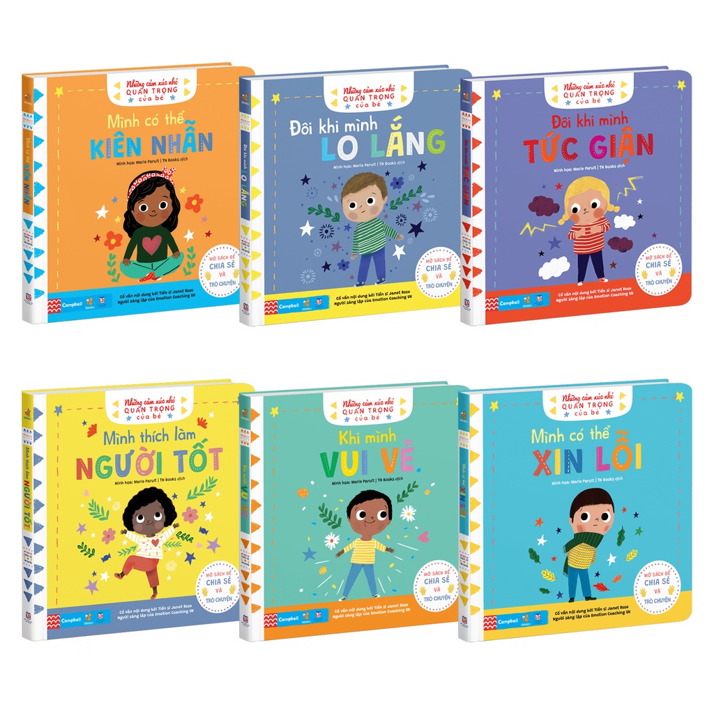Bộ 6 Cuốn Sách Nhưng Cảm Xúc Nhỏ Quan Trọng Của Bé - Sách Chuyển Động ( 0-6 tuổi )