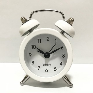 ღPortable Cute Mini Round Battery Alarm Clock Desktop Table Bedside Clocks Décor