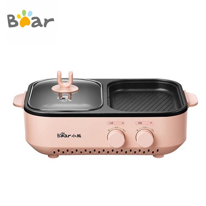 Nồi lẩu nướng Bear DKL-C12D1 - Bảo Hành Chính Hãng 1 Năm - Nồi Lẩu Nướng 2 in 1, Lẩu Đa Năng