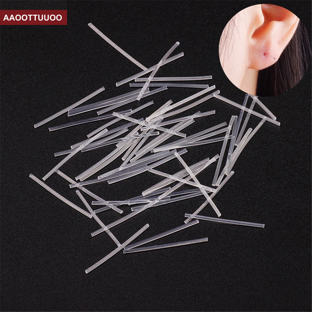 Khuyên tai nhựa màu đen trong suốt chống dị ứng