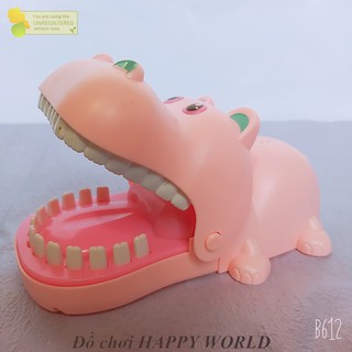 [Hù bé] HỘP ĐỒ CHƠI KHÁM RĂNG HÀ MÃ , HÀ MÃ CẮN TAY SIÊU CUTE - Đồ chơi dùng pin
