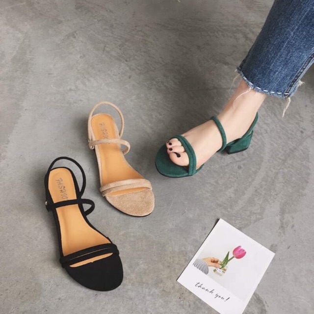 Sandals quai ngang mảnh mai tinh tế