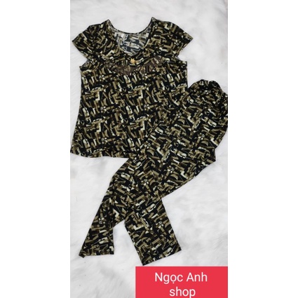 Bộ tay ngắn quần dài ống túm thun solen nhung,lạnh hàn,aty loại 1