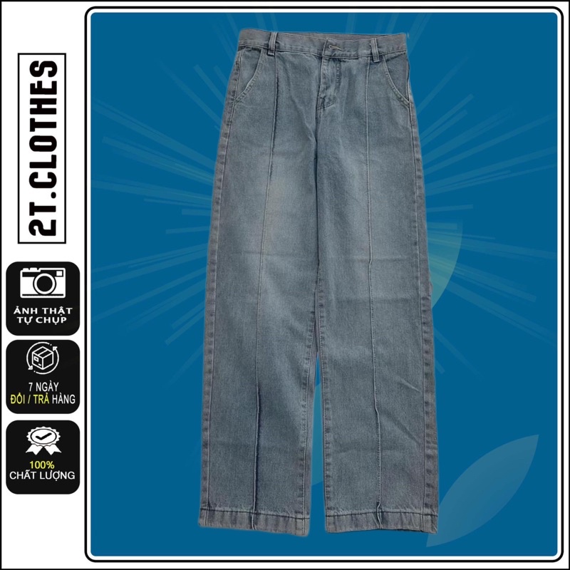 Quần Baggy Jean line giữa form rộng unisex