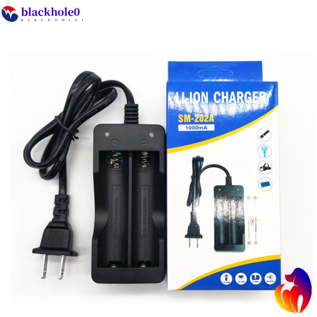 Bộ Sạc Pin Lithium Thông Minh Hai Khe Pin 18650 Có Dây Cáp