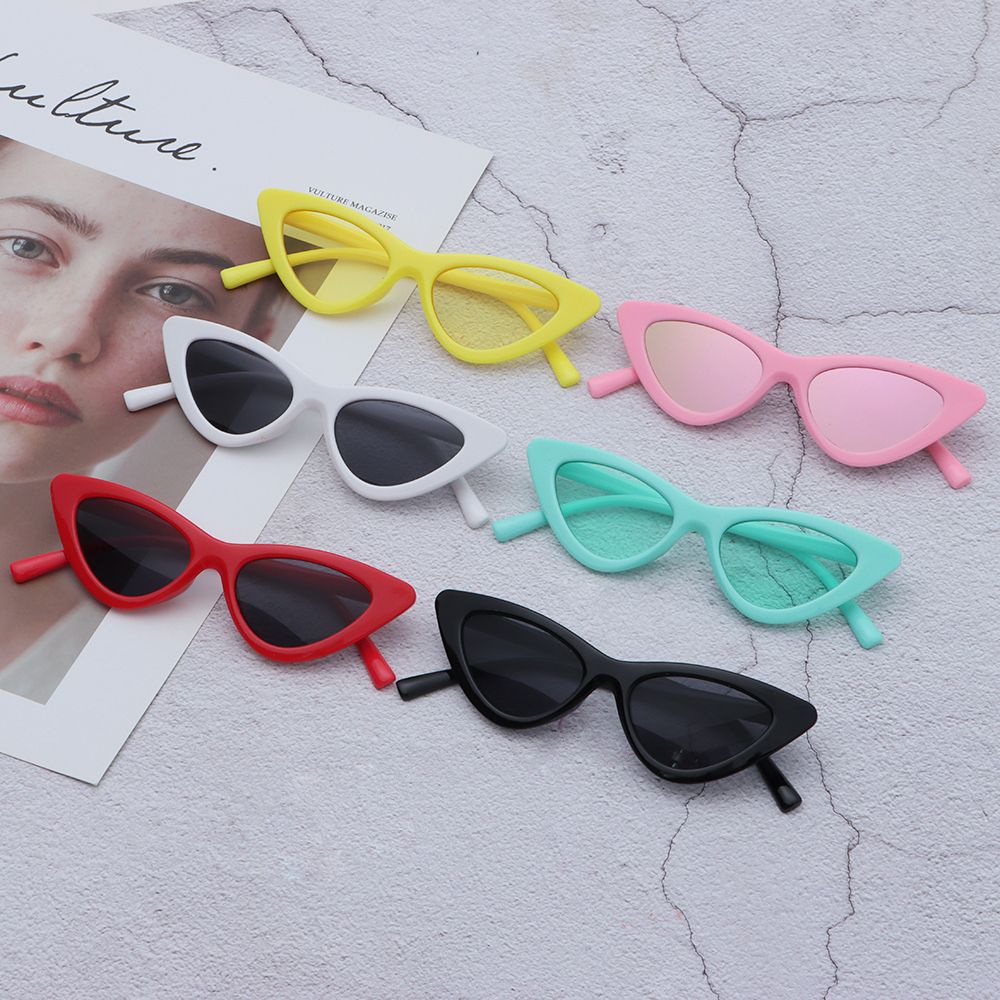 NIUYOU [Ready Stock] 3-9 Years Kids Sunglasses Retro Cat Eye Narrow Frame Toddler Sun Glasses