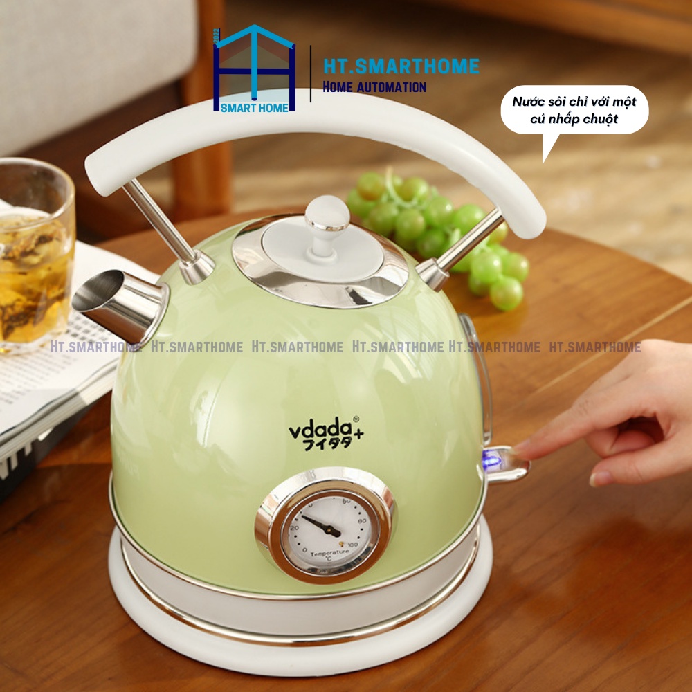 Ấm siêu tốc Nhật Bản VDADA 1,8L 1800W - Cách nhiệt 2 lớp, sôi nhanh trong 5 phút tự ngắt thông minh