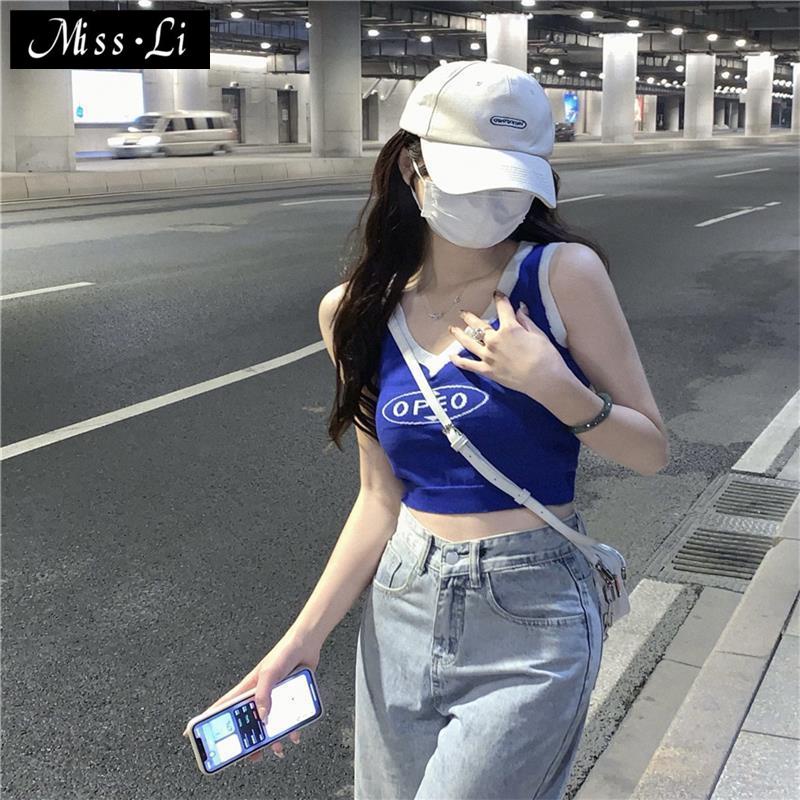 Hàng Có Sẵn Bán Chạy~Áo Hai Dây Dáng Ngắn In Chữ Phong Cách Mỹ Retro Ngọt Ngào Thời Trang Mùa Xuân Dành Cho Bạn Nữ 2022