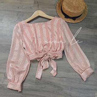 Áo Croptop Buộc Nơ Sau Chất Lụa