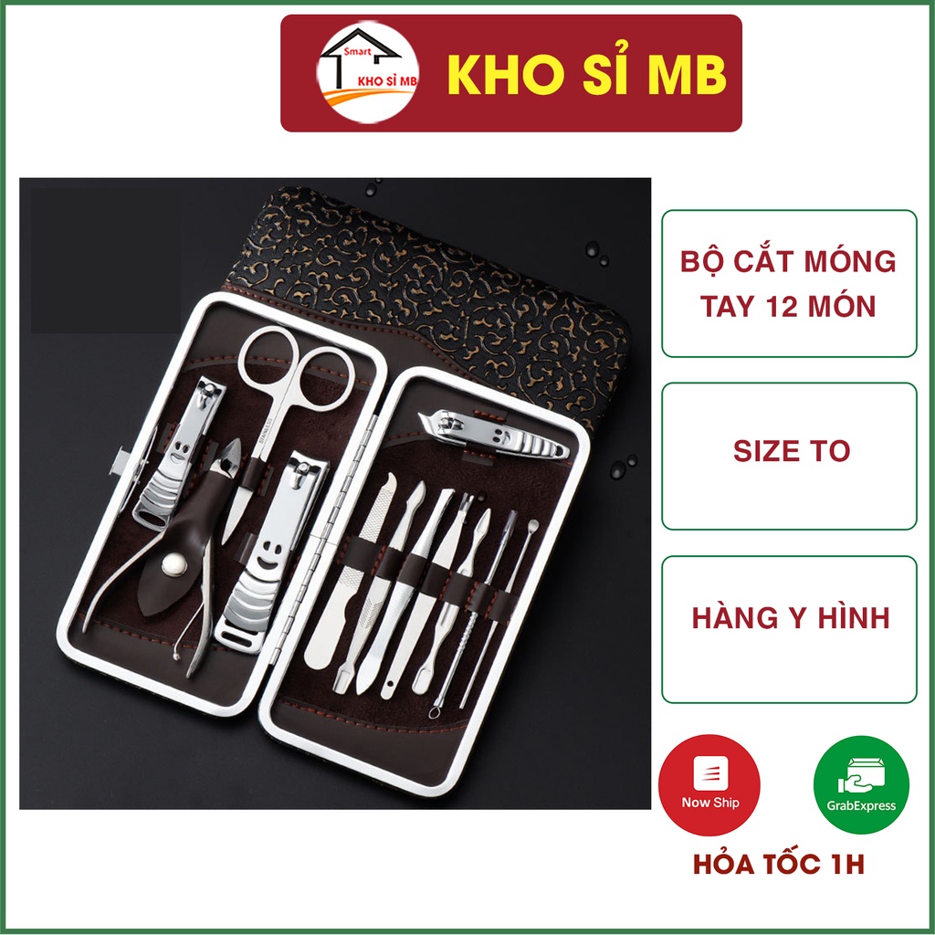 bộ bấm móng tay 12 món size to, dụng cụ cắt móng tay, chân, cho bé kho sỉ mb