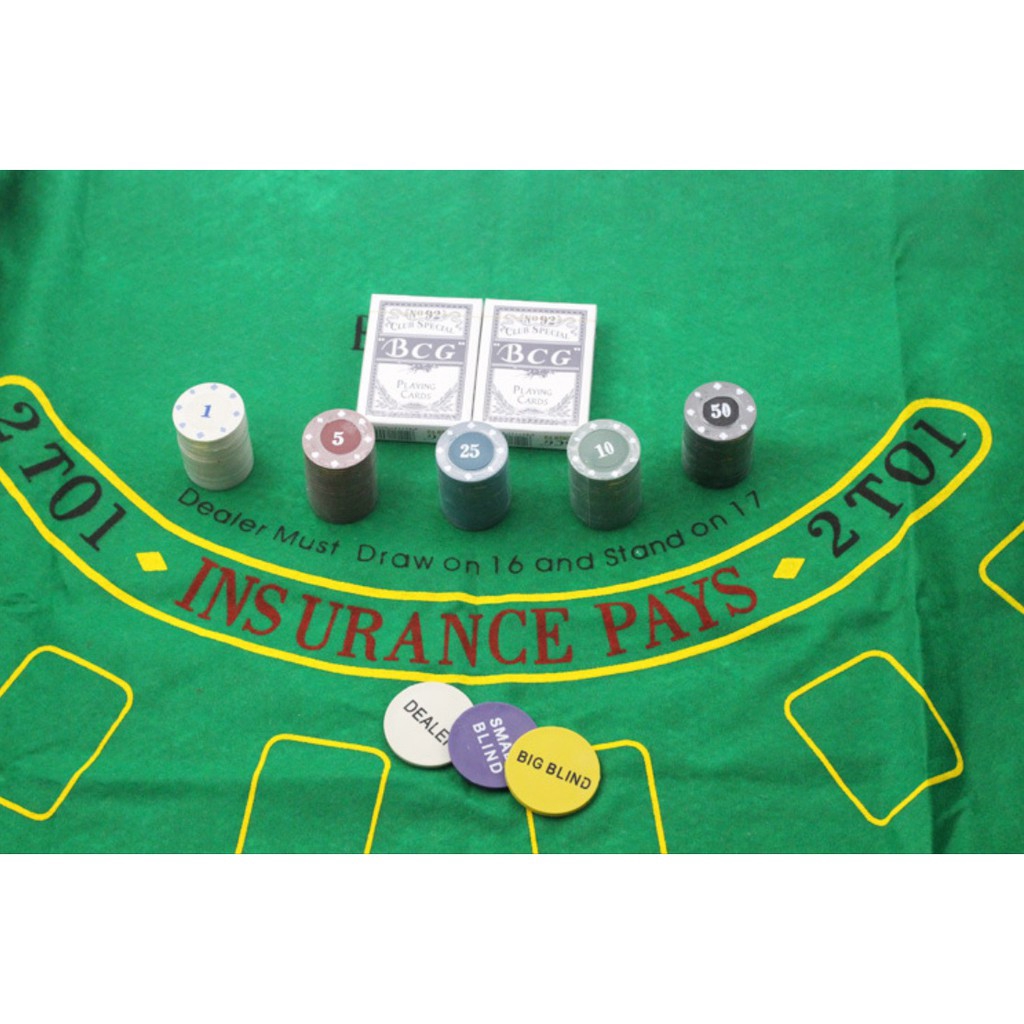 Bộ 200 Chip Poker có số (Phỉnh Poker) kèm thảm hàng nhập khẩu Texas Hold'em Blackjack ( có ảnh thật )