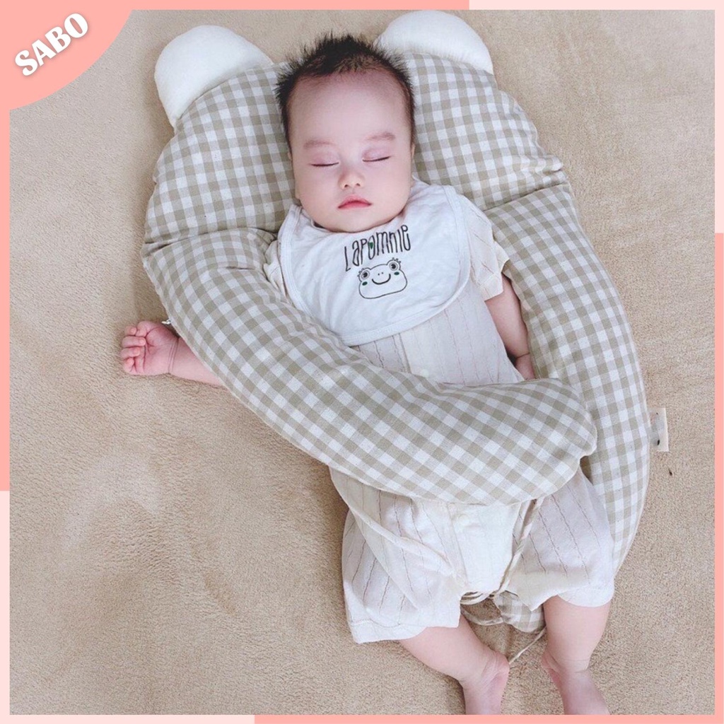 Gối Chặn Chữ U Chống Giật Mình, Chống Bẹp Đầu Cho Bé Ngủ Ngon, Gối Ôm Đa Năng Cho Bé