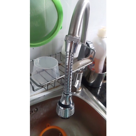 Đầu vòi inox Turbo flex nối vòi rửa bát xoay 360 độ