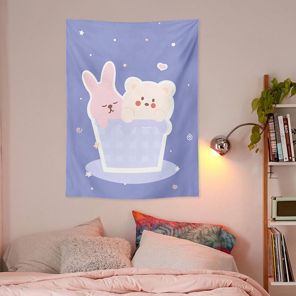 Thảm Treo Tường Họa Tiết Gấu Hoạt Hình Sáng Tạo 100x75cm