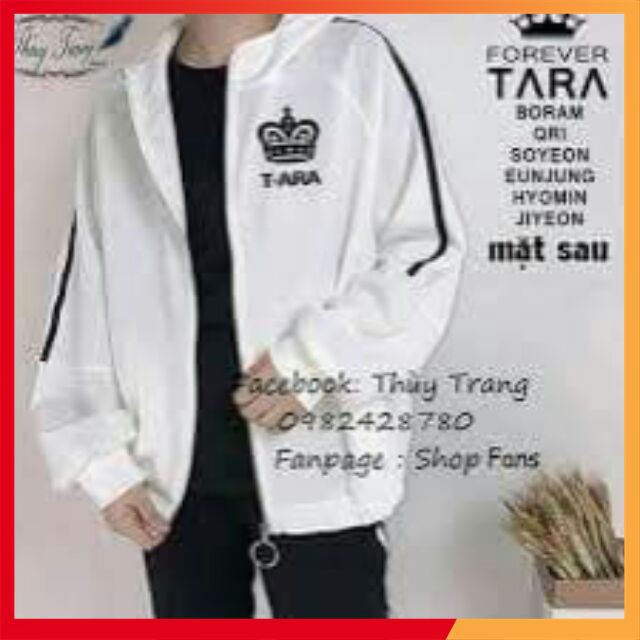 Áo khoác T-ARA có mũ trùm cho cả nam và nữ in theo yêu cầu