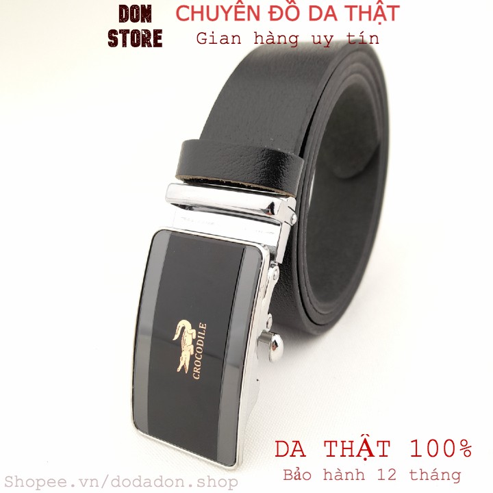 [Da Thật 100%] Thắt Lưng Nam Khóa Tỳ Siêu Chống Trượt (dây trơn)- Dây Da Bò Thật (Bảo hành 12 tháng)