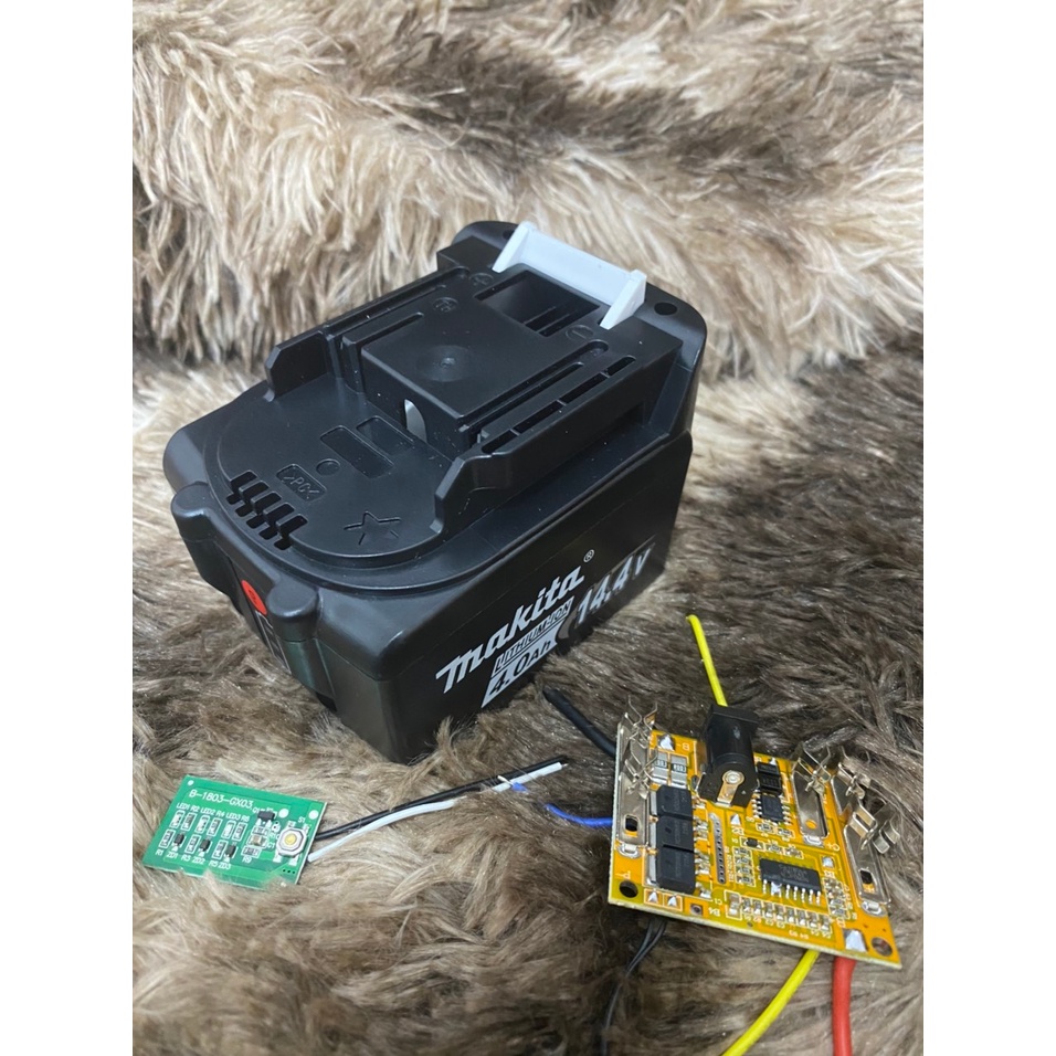 Vỏ Makita 4s 14.4v 8 cell sạc adapter thay thế vỏ zin, có led báo pin