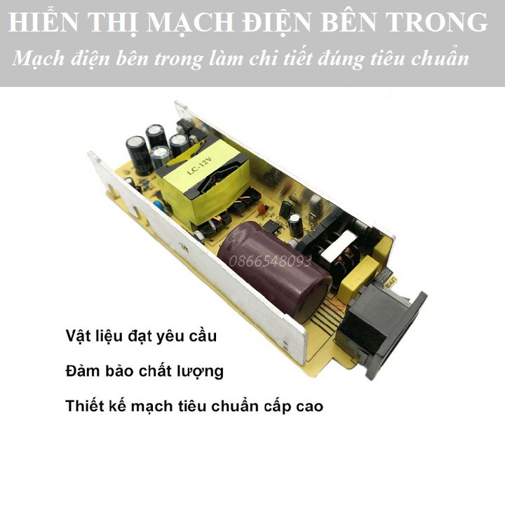 Bộ chuyển đổi nguồn từ 220V sang 12V/10A-120W đầu tẩu sạc ô tô cao cấp