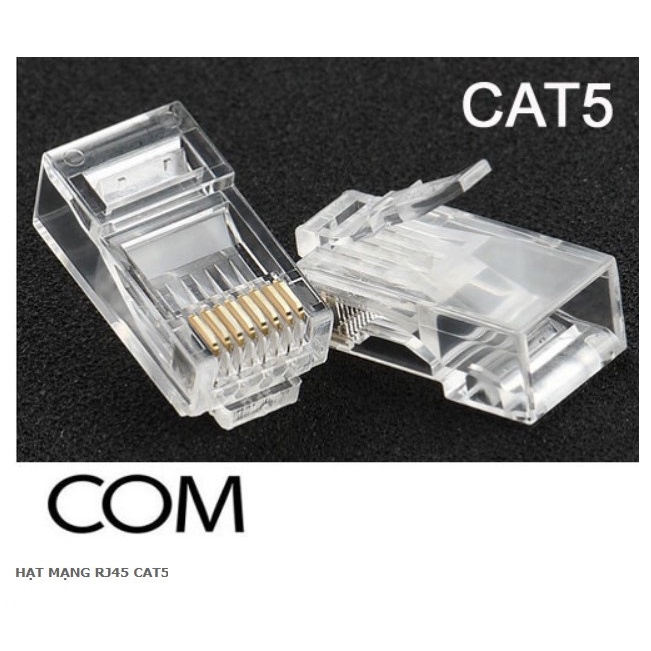 Túi 100 hạt bấm đầu mạng RJ45 chuẩn CAT5 giá siêu tốt