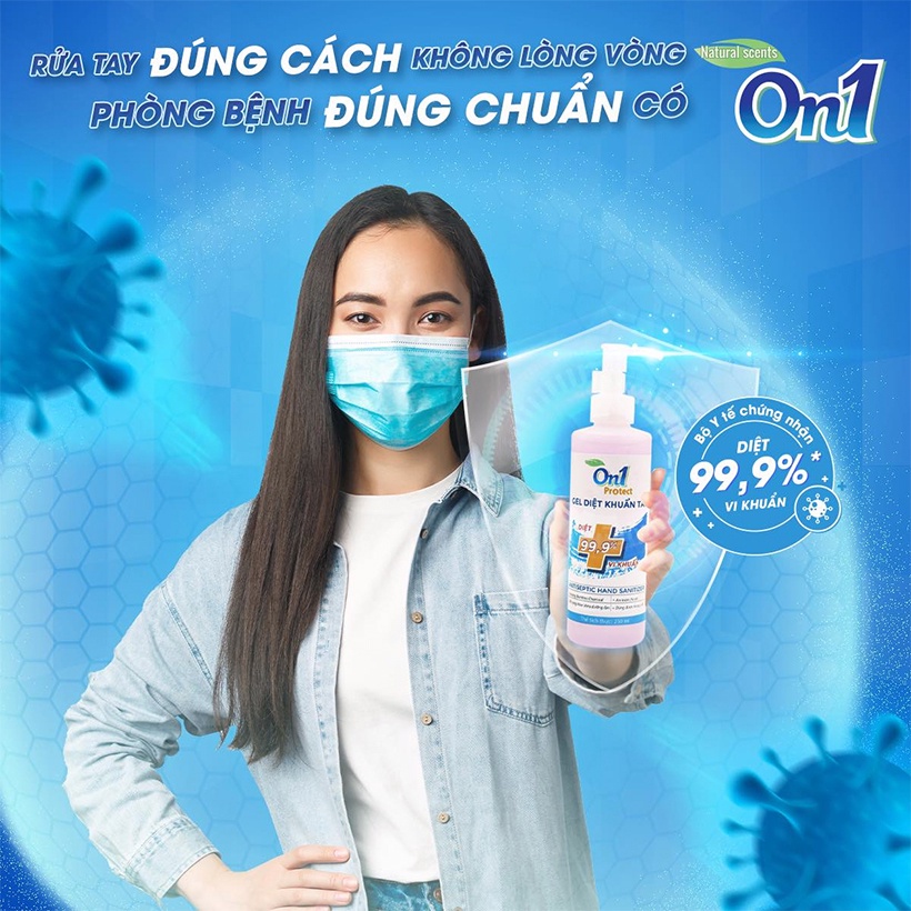 Gel rửa tay khô sạch khuẩn On1 250ml hương Bamboo Charcoal - mẫu mới 2021