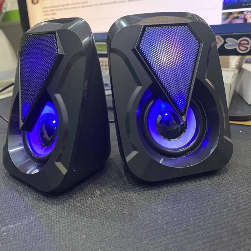 Loa vi tính mini 1053 để bàn cao cấp âm thanh siêu trầm có đèn led 7 màu