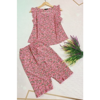 Đồ bộ nữ tay cánh tiên 💞FREESHIP💞 quần lửng vải lụa mềm, mịn, mặc mát hợp thời trang.