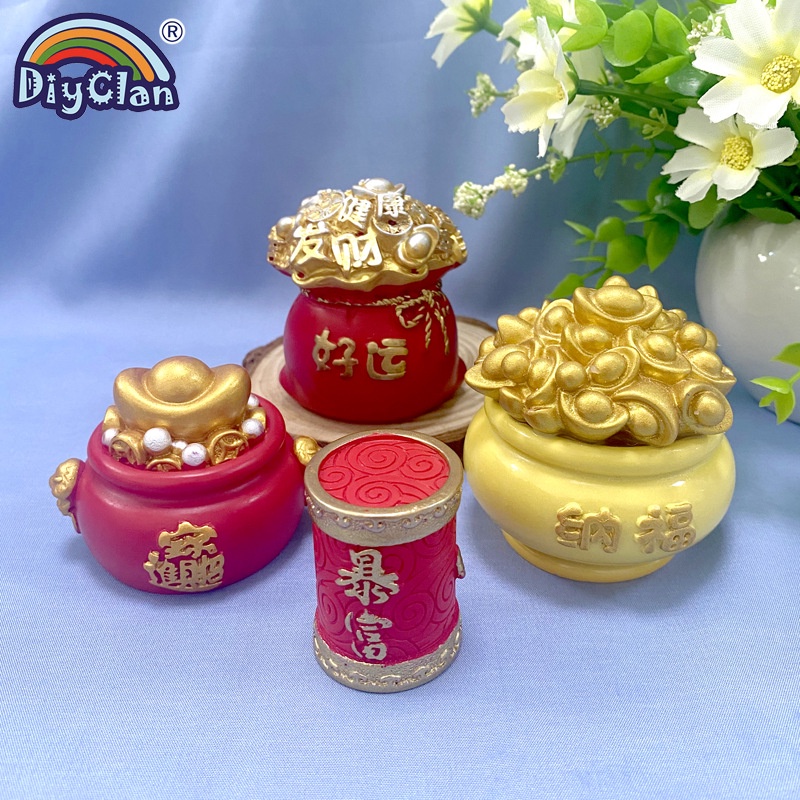 Khuôn Silicone Tạo Hình Túi Xách May Mắn Ba Chiều DIY