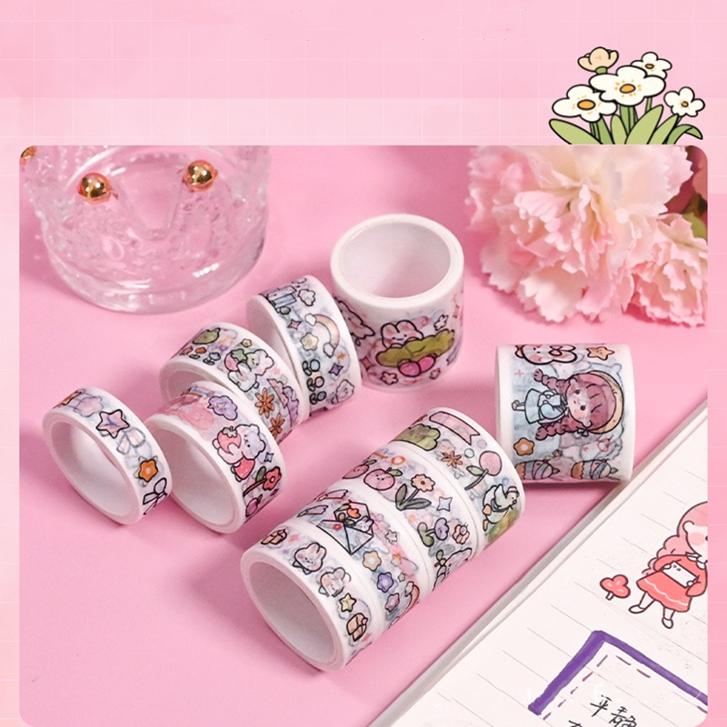 Hộp 20 Cuộn Băng Keo Giấy Dán Trang Trí Dễ Thương