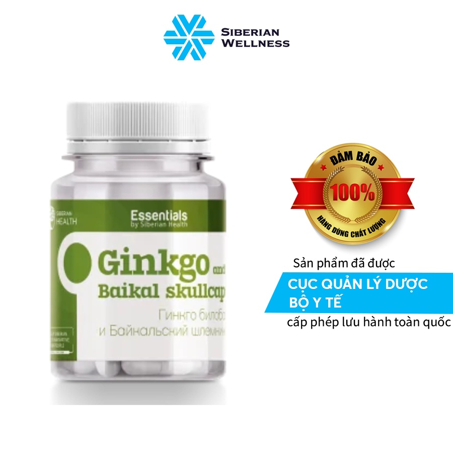Ginkgo and Baikal Skullcap - Tăng cường trí nhớ, hoạt huyết, tăng cường tuần hoàn não - Siberian Wellness
