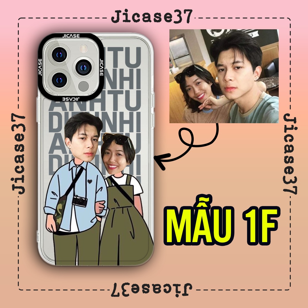 Ốp lưng iPhone cặp đôi ghép mặt in theo yêu cầu Jicase 6plus/6splus/7/7plus/8/8plus/x/xs/11/12/13/14promax