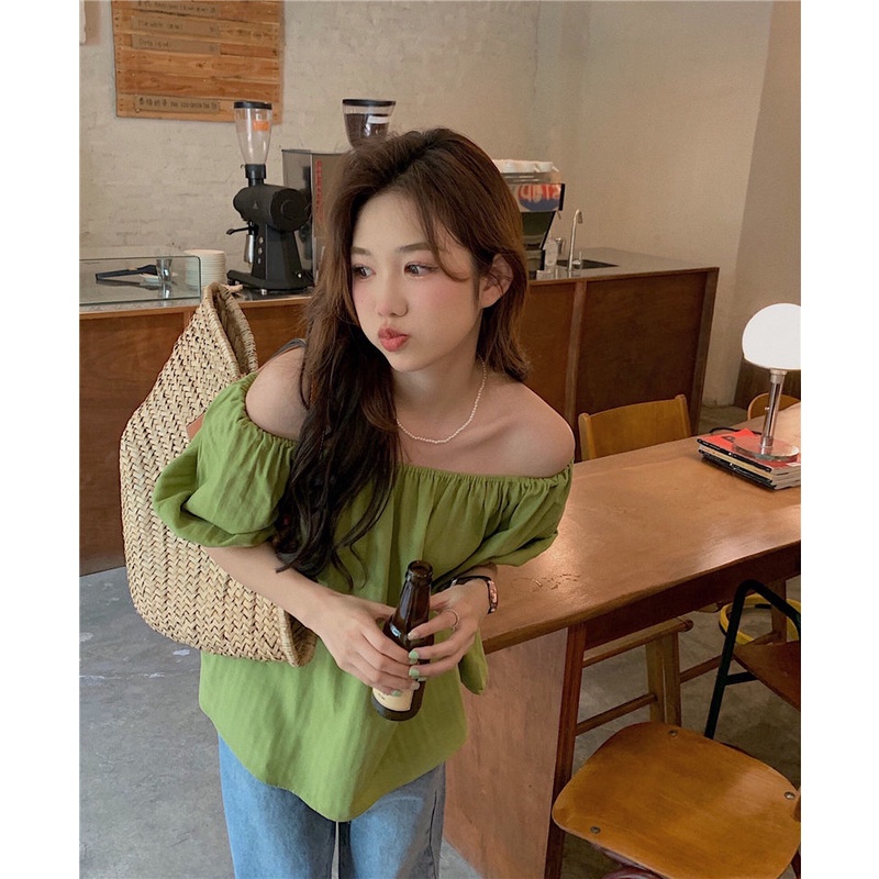 [Spot] Áo Sơ Mi Mỏng Dáng Rộng Cổ Lọ Một Màu Phong Cách Hàn Quốc Thời Trang Đơn Giản