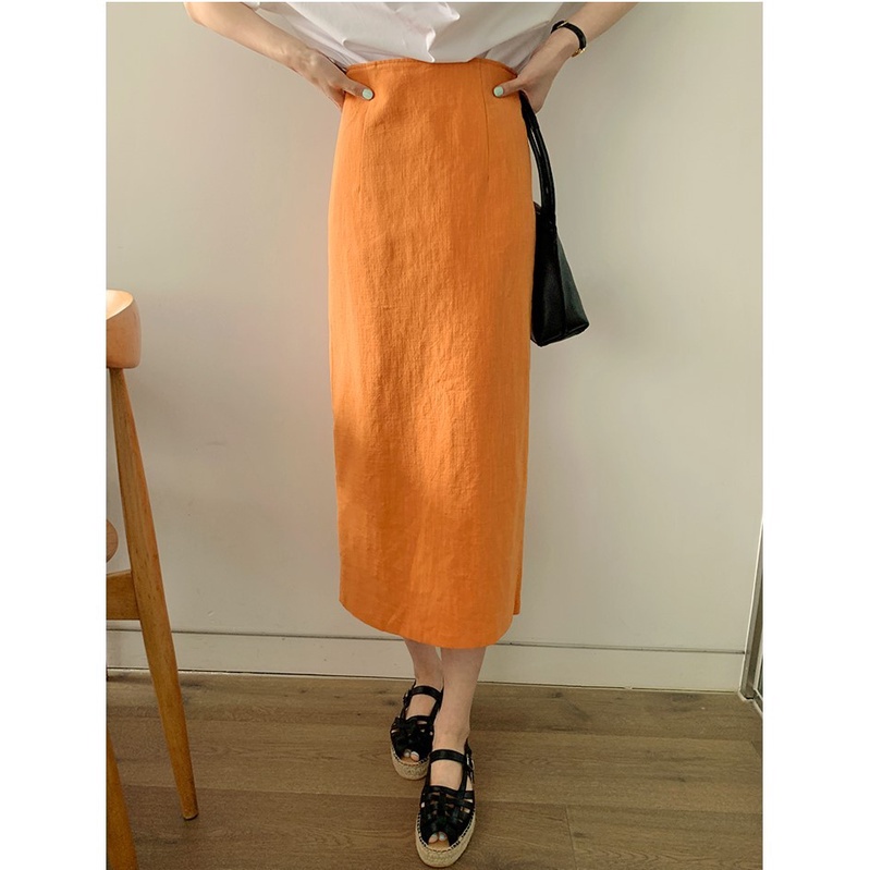 Áo thun tay ngắn cổ tròn họa tiết in chữ/ Chân váy lưng cao thời trang cho nữ 43420 (có bán lẻ)