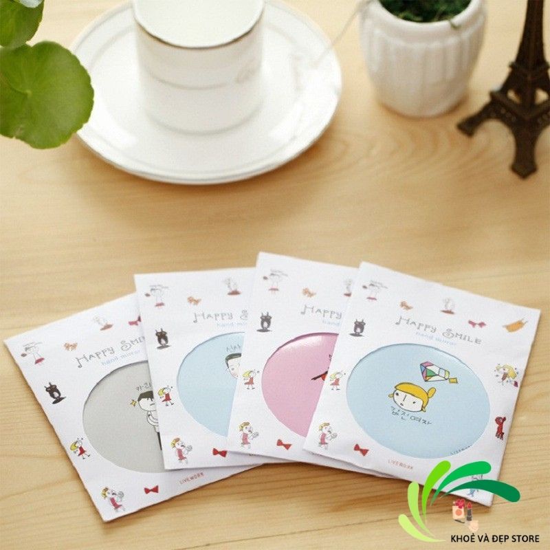 Gương Trang Điểm Mini Siêu Cute Nhỏ Gọn Cầm Tay Bỏ Túi Hàn Quốc Tiện Lợi Viền kim Loại Giá Siêu Hot Chỉ 3K