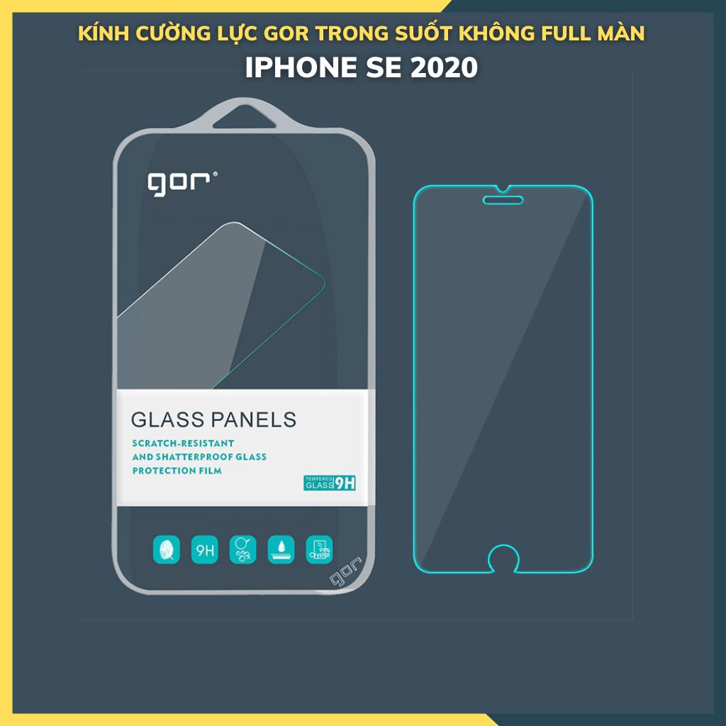 Iphone se 2020, se 2022_Kính cường lực chính hãng Gor trong suốt không full màn chống bám vân tay - phụ kiện linh huỳnh