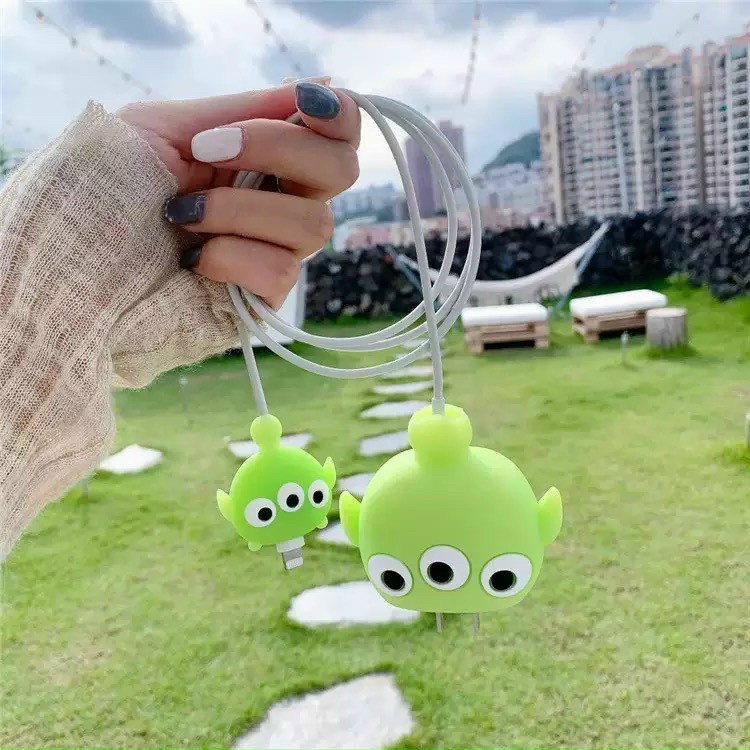 Bộ ốp bảo vệ củ cáp sạc hình thú 3D ngộ nghĩnh