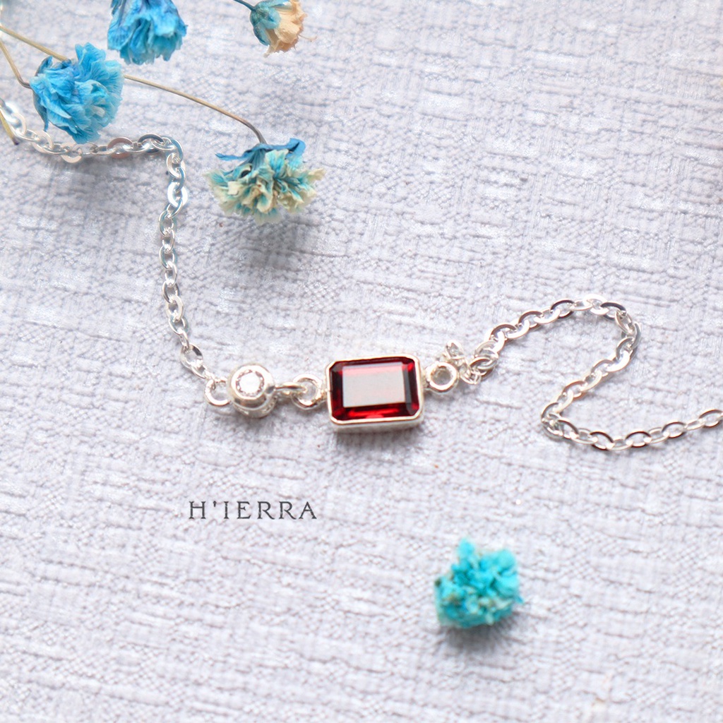 Dây chuyền bạc nữ H'ierra Land Chain đính đá Garnet / Amethyst / Topaz | BST Down-To-Earth