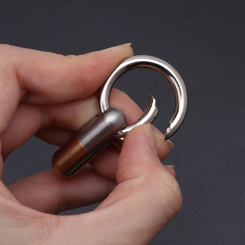 Móc Khóa Hình Viên Con Nhộng Bằng Thép Không Gỉ