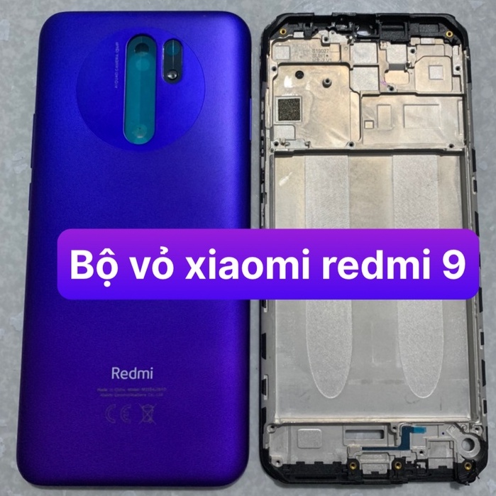 bộ xương vỏ xioami redmi 9 - gồm lừng , sườn , phím nhựa