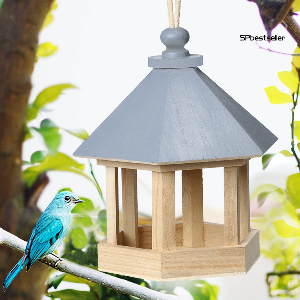 Se Hộp Đựng Thức Ăn Cho Chim Bằng Gỗ Treo Ngoài Trời
