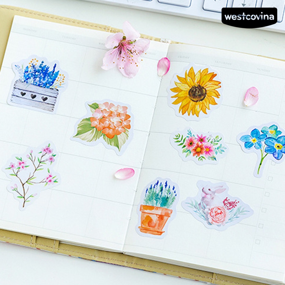 [Hot]✍Miếng Dán Hình Hoa Hoạt Hình Trang Trí Nhật Ký/Album DIY