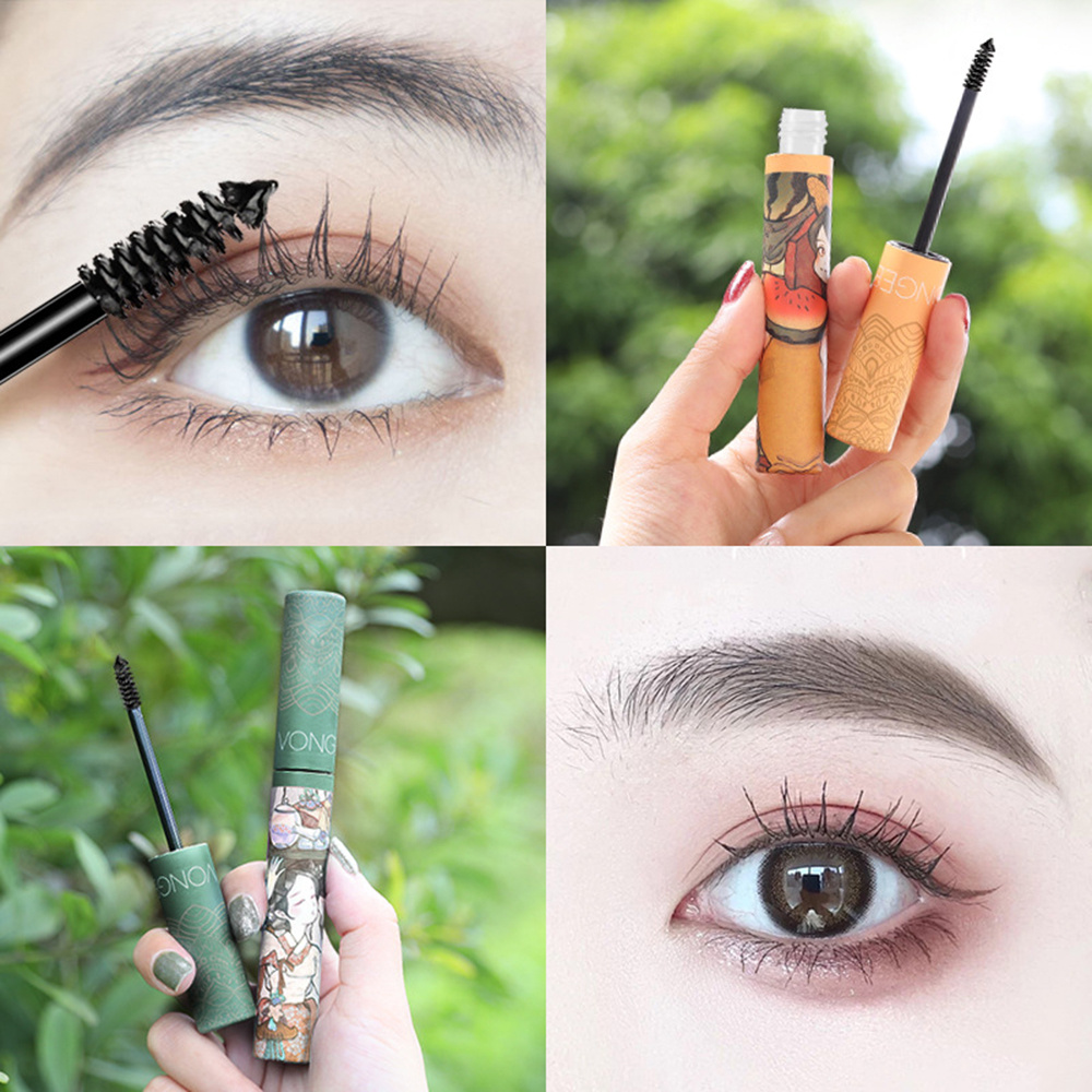 A189 - 2 màu Mascara Sẵn sàng Curling Dệt dài Không Smudge Long Mascara Phong cách sinh viên Trang điểm phổ biến Làm đẹp