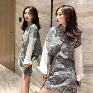 Ảnh thật Set Áo Chân váy SML ODER