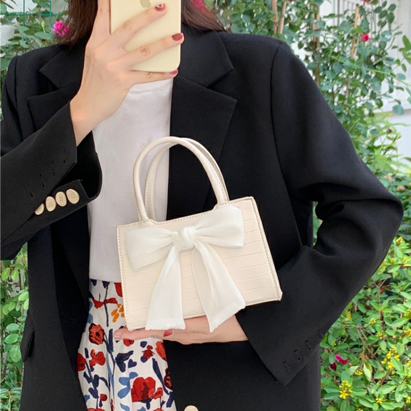 Túi xách vuông IELGY họa tiết nơ xinh xắn