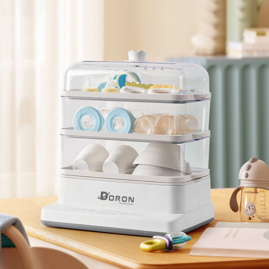 Nồi hấp điện 3 tầng đa năng, dung tích 20L, công suất 800w, có chức năng đặt lịch hấp, làm nóng thức ăn thông minh Doron