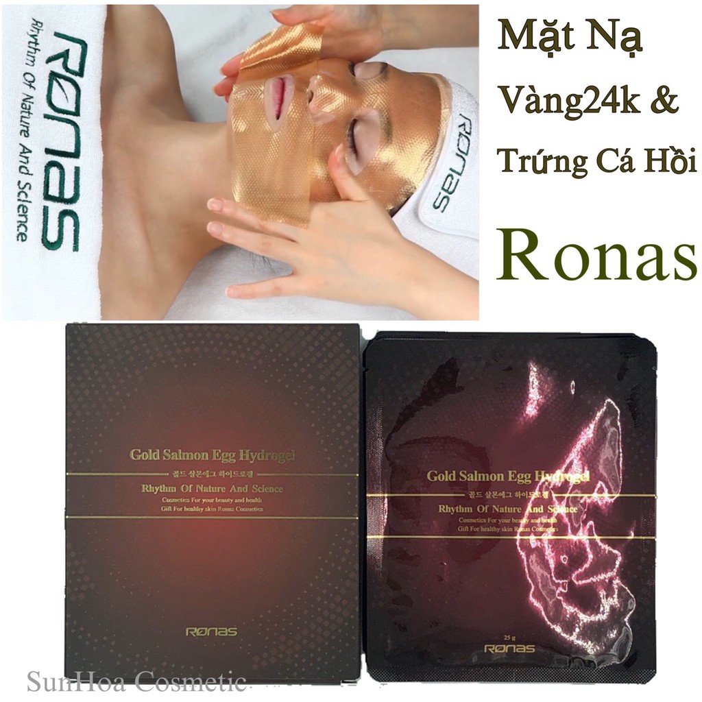 Mặt Nạ Vàng & Trứng Cá Hồi - Cấp Ẩm, Săn Chắc, Sáng Da - Ronas Gold Salmon Egg Hydrogel Mask