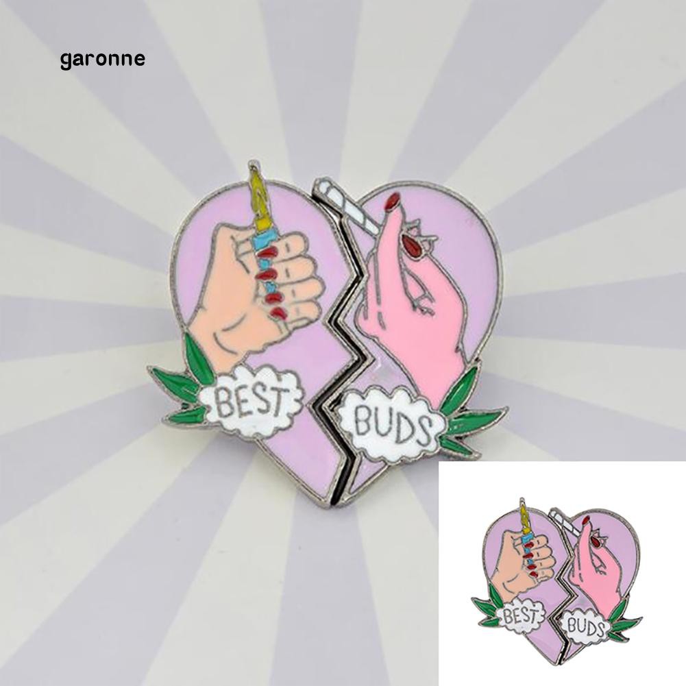 Set 2 ghim cài áo hình mảnh ghép trái tim thời trang cho nữ